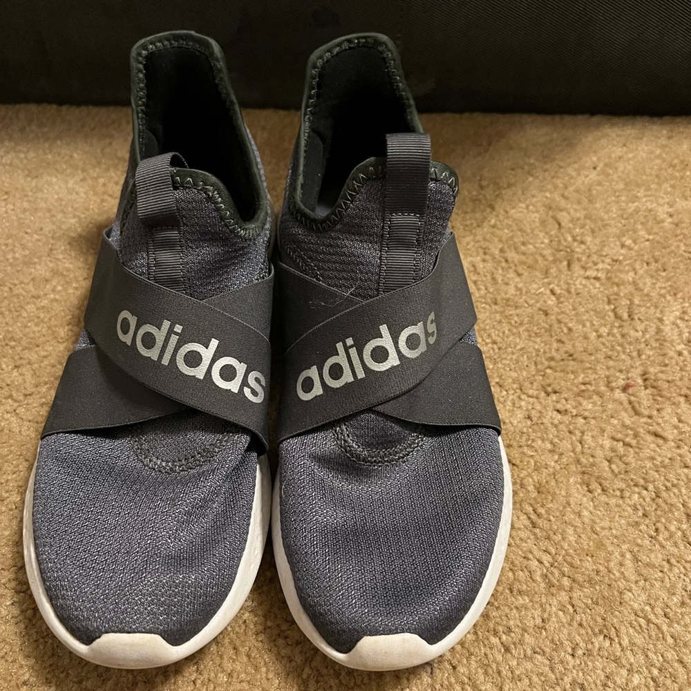 Grey slip on adidas size 9